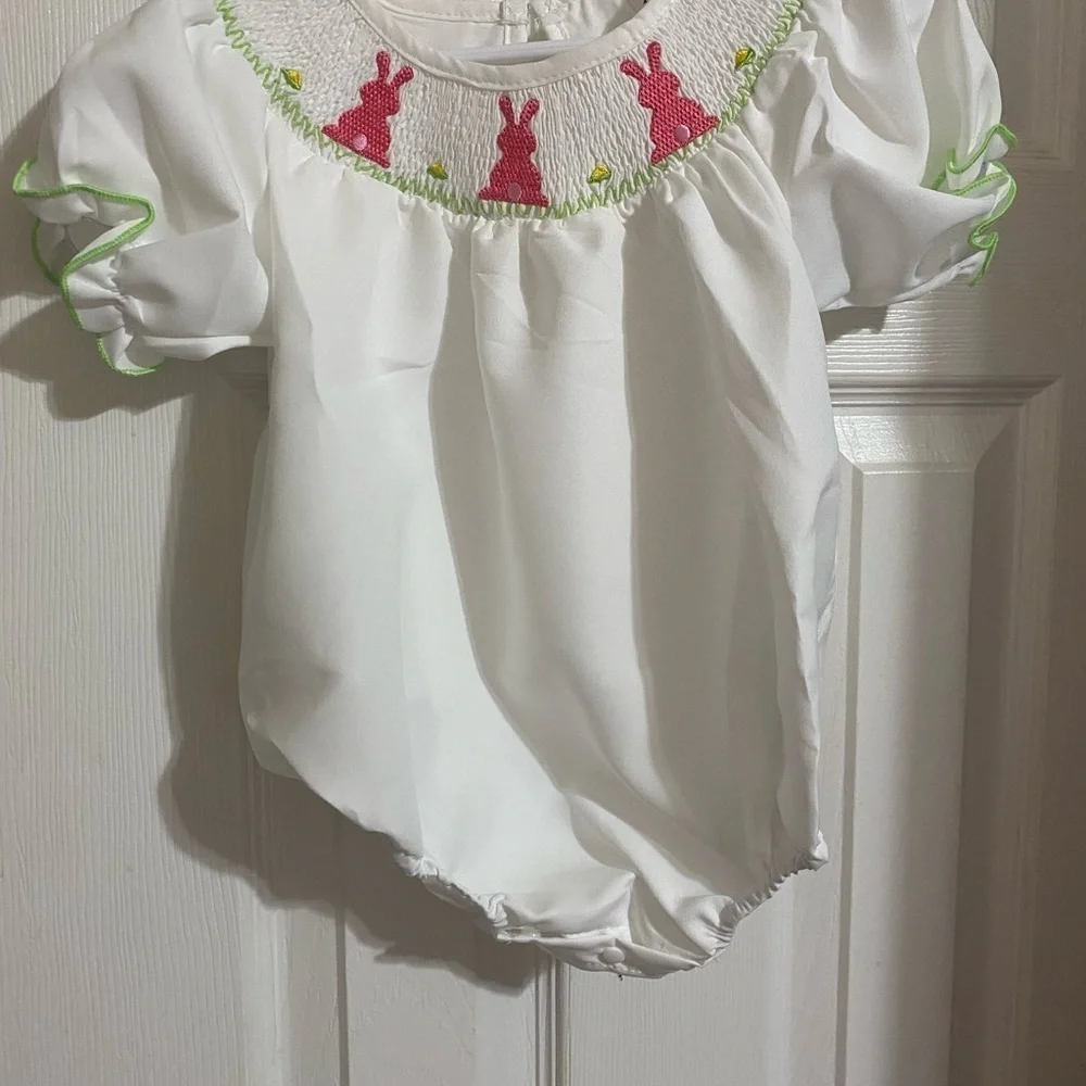 New Smocked Easter Bubble Romper